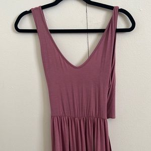 Lavender romper with a criss cross back.